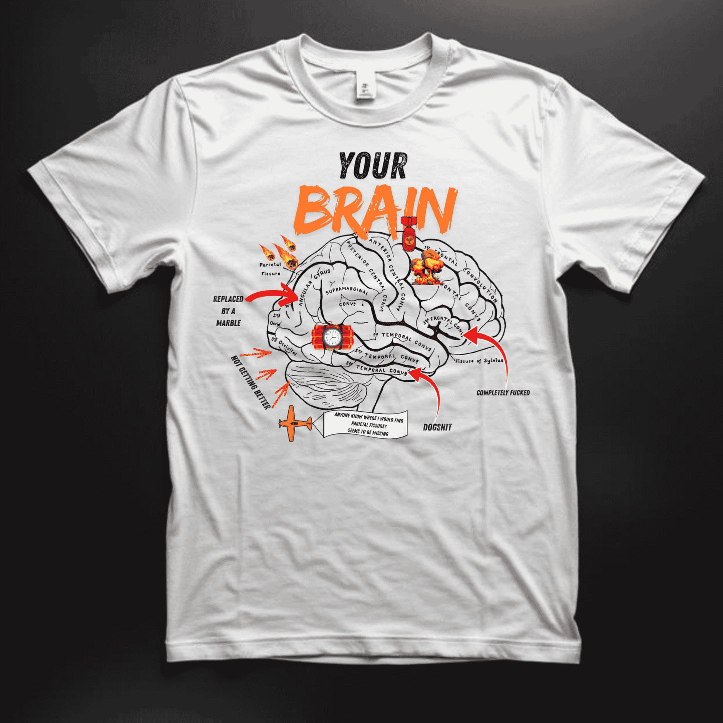 Shirt- Your Brain - Adult -crew short sleeves