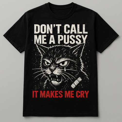 Shirt- Don't call me a Pussy - Adult -crew short sleeves
