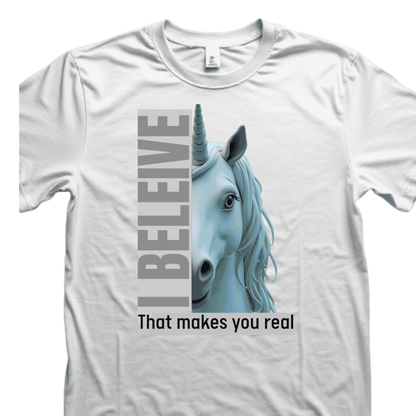 Shirt- Believe in Unicorns - Adult -crew short sleeve