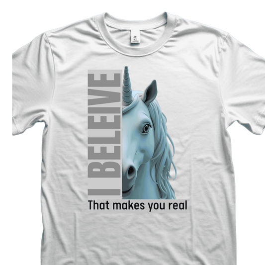 Shirt- Believe in Unicorns - Adult -crew short sleeve