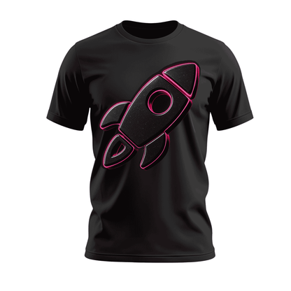 Shirt- Neon Rocketship -crew - unisex/men