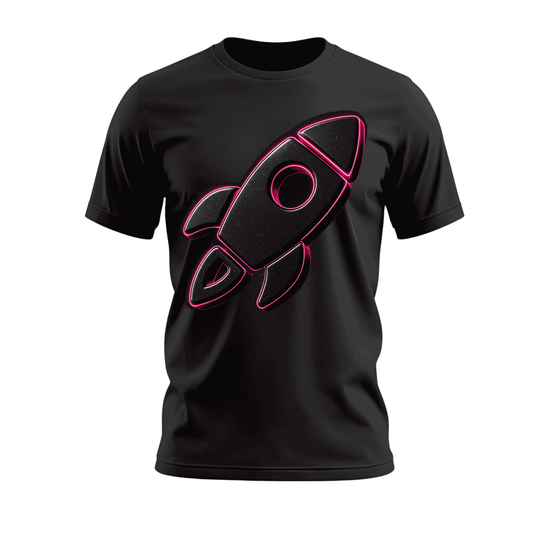 Shirt- Neon Rocketship -crew - unisex/men