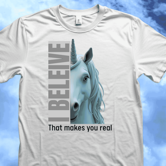 Shirt- Believe in Unicorns - Adult -crew short sleeve