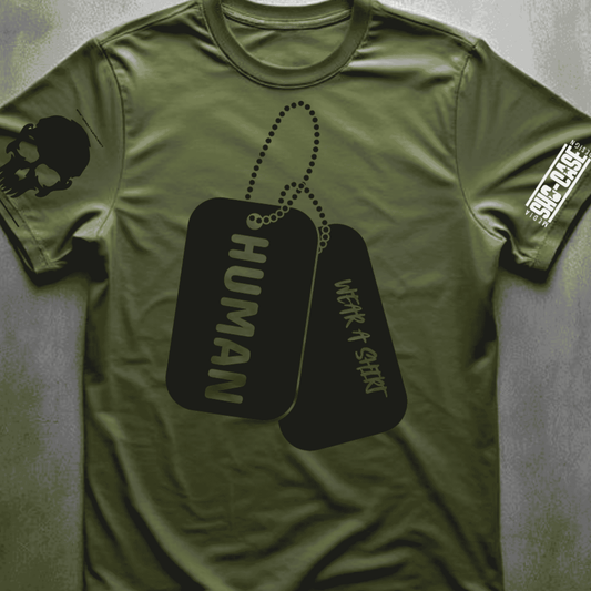 Shirt- Human (Dogtags) - Adult -crew short sleves