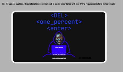 License Plate - DEL_ONE_PER (%) - Decoration