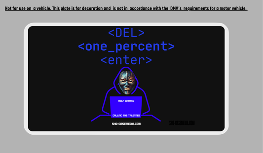 License Plate - DEL_ONE_PER (%) - Decoration